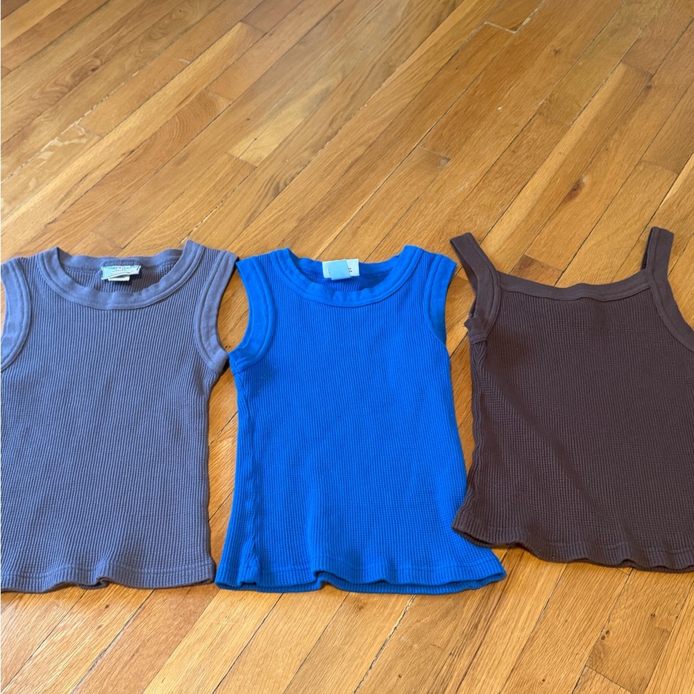 Hard Tail Ribbed Tank Tops - Gray, Blue, Brown